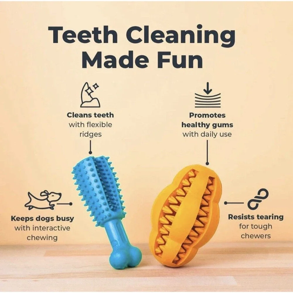 Oxyfresh Dog Dental Chew Toy - Best Teeth Cleaning Small Blue